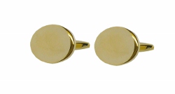 CL127 Brushed Gold Oval Cufflinks